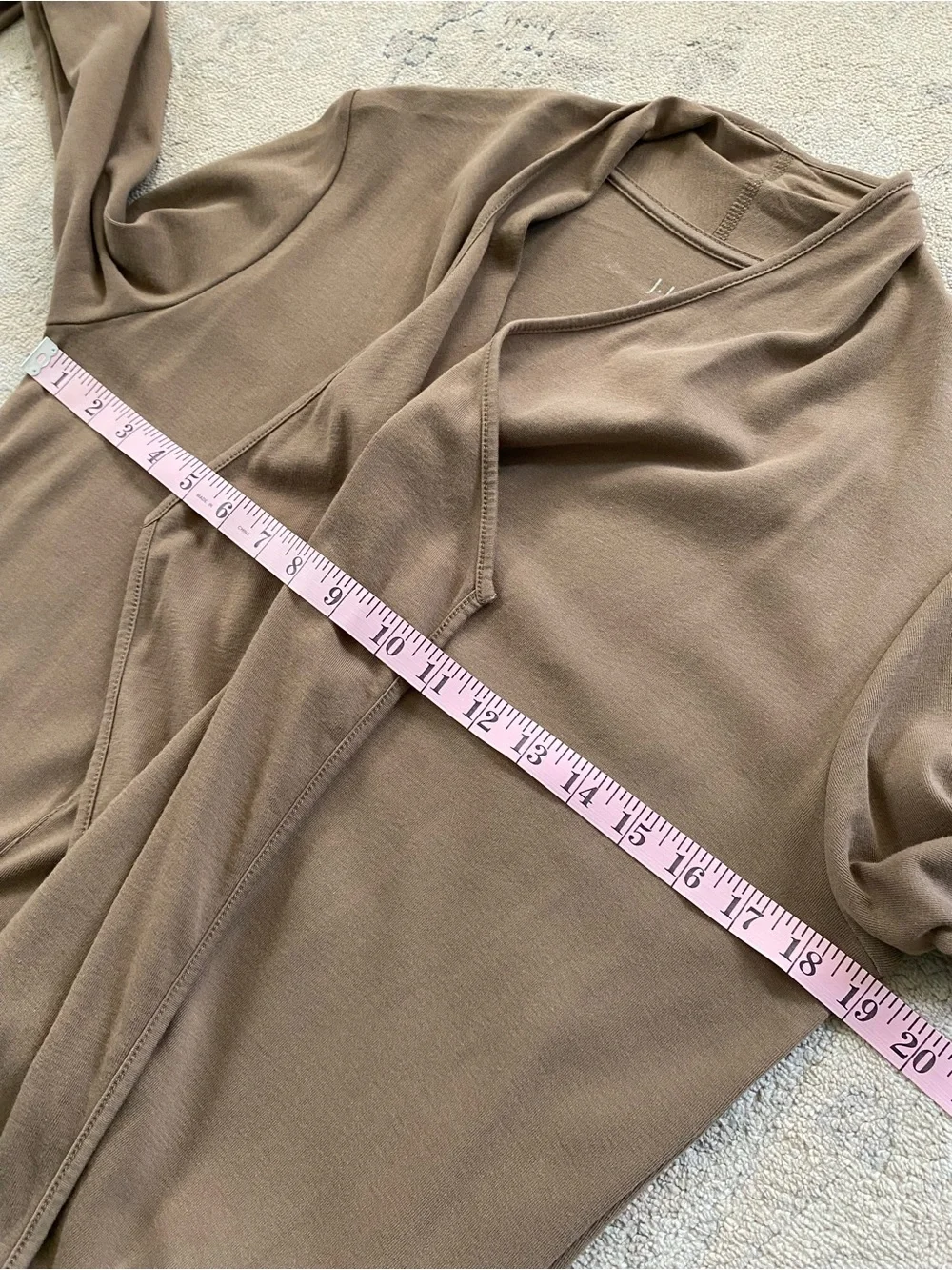 J. Jill Perfect Pima Cascade Cardigan Medium Brown 100% Cotton Waterfall Pockets